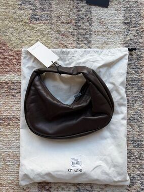 St. Agni Dark Brown Slouchy Leather Shoulder Bag